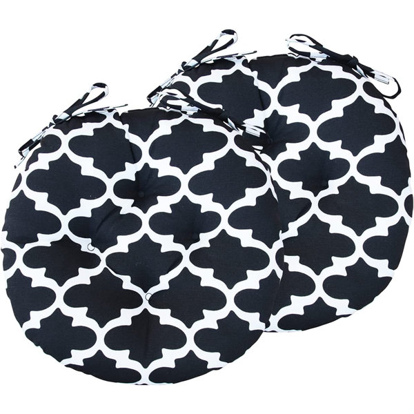 ZZGEN Outdoor Round Bistro Chair Cushions, 15 Inch Round Seat Cushions